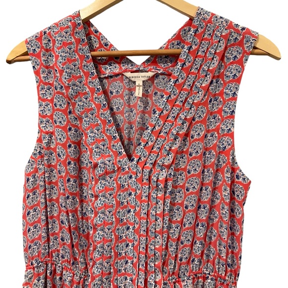 Rebecca Taylor Silk Dress Ditzy Floral Print Sleeveless Coquette Dainty … - Picture 7 of 16